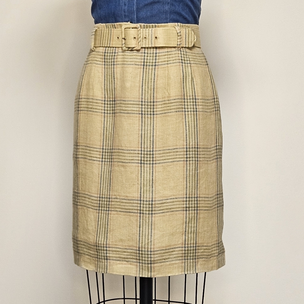 Jax Linen Plaid Skirt